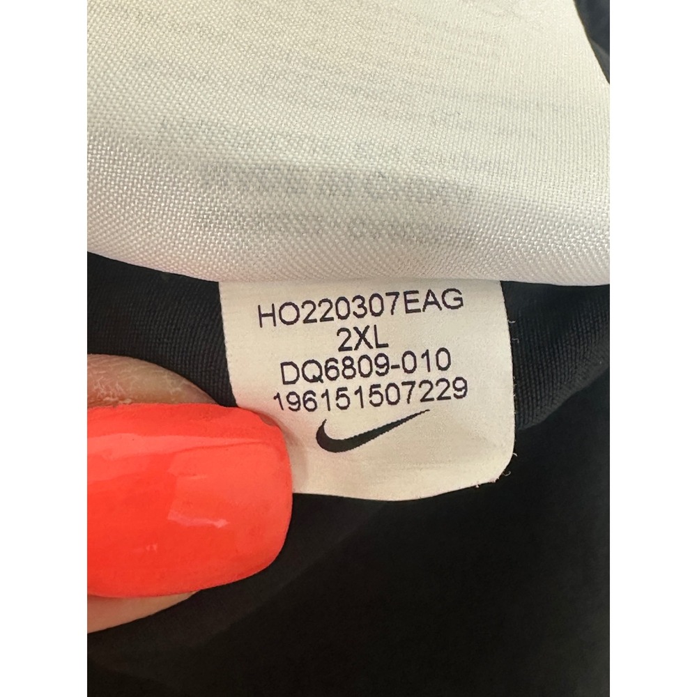 Nike Sportswear Pants XXL Black Faux Fur Borg Pocket Nylon Tapered Swoosh Womens - Picture 9 of 9